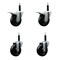 Service Caster 4'' SS Soft Rubber Swivel 3/4'' Expanding Stem Caster Set 2 Total Lock Brakes, 4PK SCC-SSEXTTL20S414-SRS-2-S-2-34 - alternate 1